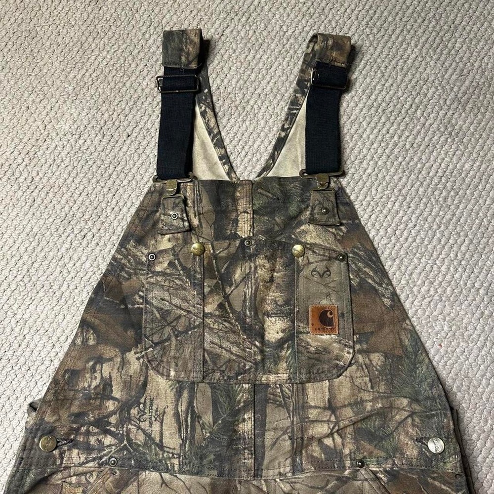 Y2K Vintage 2000s Workwear Streetwear Camo Carhartt overall - Picture 1 of 8